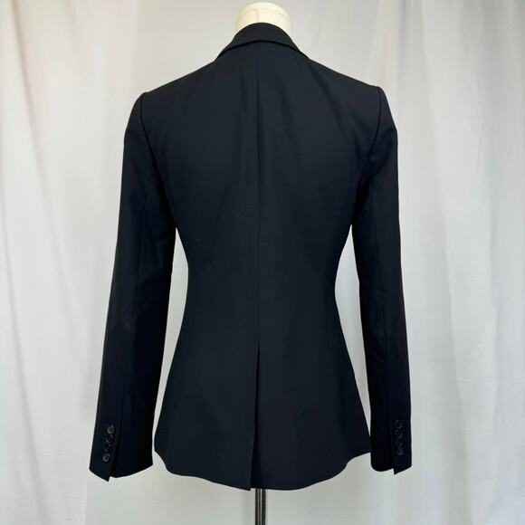 J Crew Italian Wool Blazer Jacket Black Bi Stretch Single Breasted Womens Size 2 - Picture 2 of 16